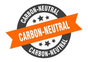Obraz premium carbon-neutral sign. carbon-neutral round ribbon sticker. carbon-neutral tag
