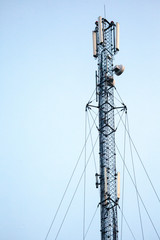 cell tower. top part. metal construction. cell tower. top part