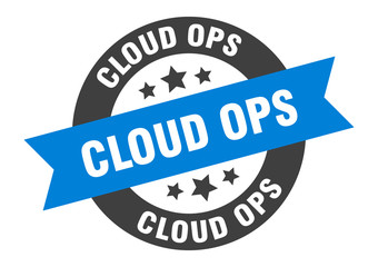 Fototapeta premium cloud ops sign. cloud ops round ribbon sticker. cloud ops tag
