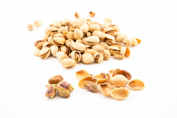 Walnuts on the white background