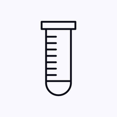 Laboratory test tube icon thin isolated on white background