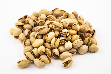 Walnuts on the white background