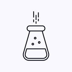 Laboratory test tube icon thin isolated on white background