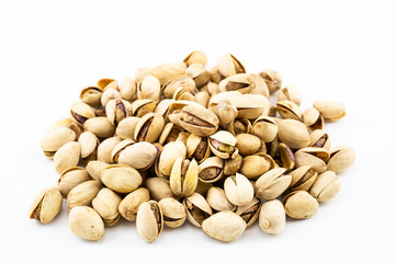 Walnuts on the white background