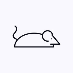 Laboratory Mouse Thin Outline isolated