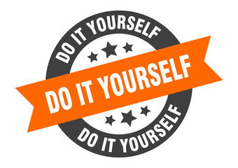 Fototapeta premium do it yourself sign. do it yourself round ribbon sticker. do it yourself tag