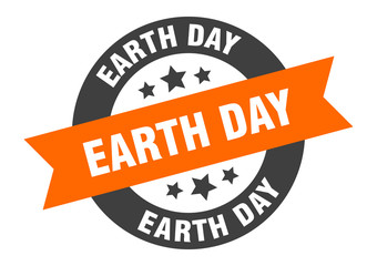 earth day sign. earth day round ribbon sticker. earth day tag