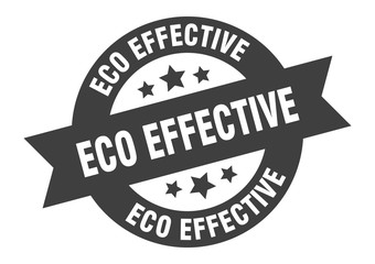 eco effective sign. eco effective round ribbon sticker. eco effective tag