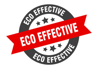 eco effective sign. eco effective round ribbon sticker. eco effective tag