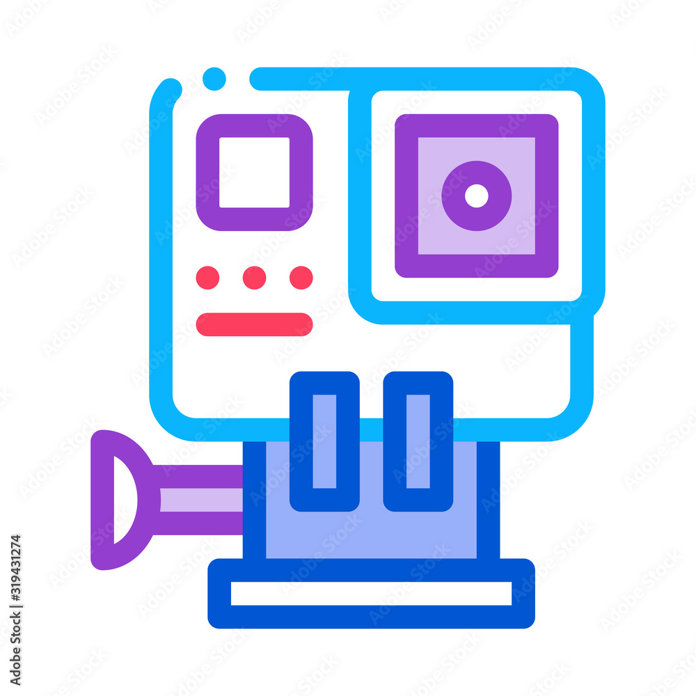 Poster action camera icon vector. outline action camera sign. isolated contour symbol illustration