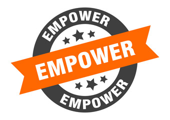 Fototapeta premium empower sign. empower round ribbon sticker. empower tag