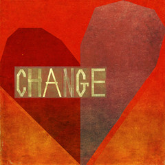 Textured background image with the message: Change