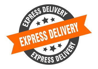 Fototapeta premium express delivery sign. express delivery round ribbon sticker. express delivery tag