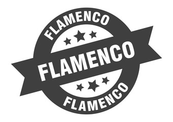 flamenco sign. flamenco round ribbon sticker. flamenco tag