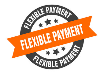 flexible payment sign. flexible payment round ribbon sticker. flexible payment tag