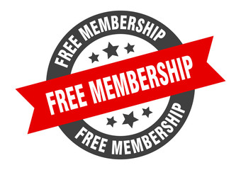 free membership sign. free membership round ribbon sticker. free membership tag