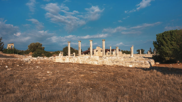 Ruins of the ancient Apollo Hylates sanctuary and temple near Limassol, Cyprus.