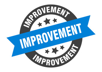 improvement sign. improvement round ribbon sticker. improvement tag