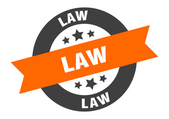 law sign. law round ribbon sticker. law tag