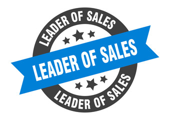 leader of sales sign. leader of sales round ribbon sticker. leader of sales tag