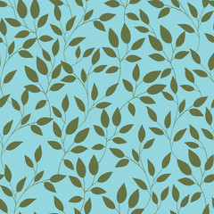 Green Leaves Jungle Vector Seamless Pattern