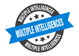Obraz premium multiple intelligences sign. multiple intelligences round ribbon sticker. multiple intelligences tag