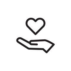 Giving Love Trendy Icon Design, Charity and Donation, Volunteer center, Vector Outline Icons