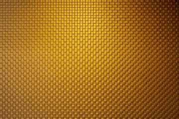 The golden square shape emboss texture background. Abstract gold material wallpaper.