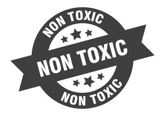 non toxic sign. non toxic round ribbon sticker. non toxic tag