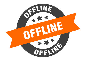 offline sign. offline round ribbon sticker. offline tag