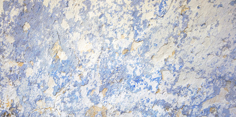 Blue tone  empty grunge dirty  brush stroke concrete wall. Abstract background.