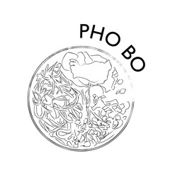 Vector Illustration of Pho Bo soup