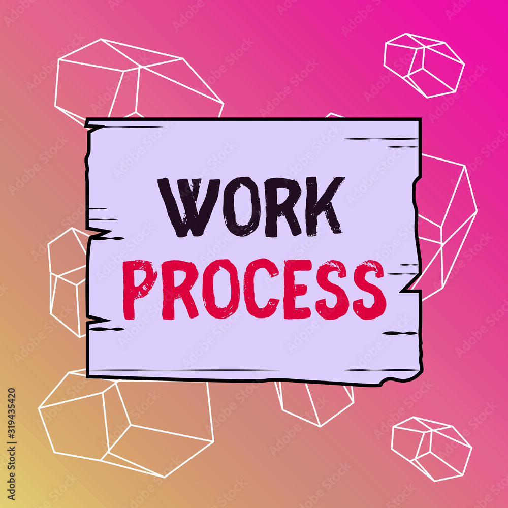 Fototapete word writing text work process. business photo showcasing standard procedures how to handle a partic