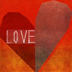 Textured illustration depicting the word: Love