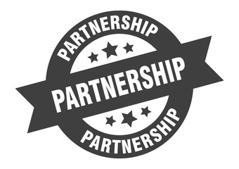 partnership sign. partnership round ribbon sticker. partnership tag