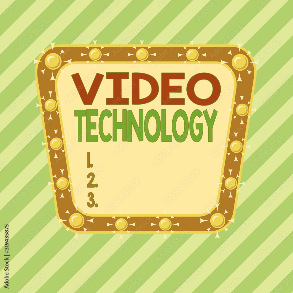 Poster conceptual hand writing showing video technology. concept meaning recording and playing back of movi