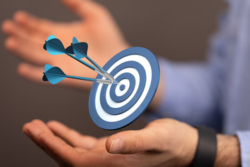 Marketing And Communication Success Concept dart.