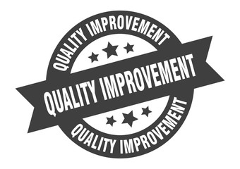 quality improvement sign. quality improvement round ribbon sticker. quality improvement tag