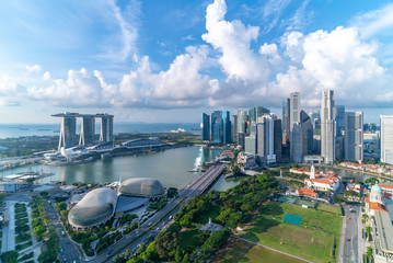 Cloudy sky at Marina Bay Singapore skyline