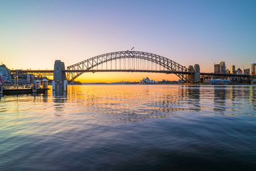 Naklejka premium Beautiful Sunrise at Sydney City Skyline