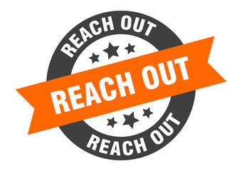 Obraz premium reach out sign. reach out round ribbon sticker. reach out tag