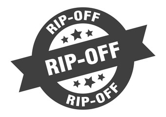 rip-off sign. rip-off round ribbon sticker. rip-off tag