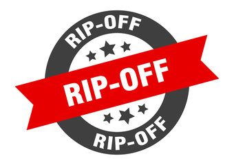 rip-off sign. rip-off round ribbon sticker. rip-off tag