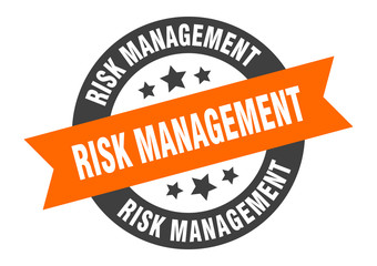 Fototapeta premium risk management sign. risk management round ribbon sticker. risk management tag