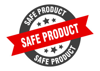 safe product sign. safe product round ribbon sticker. safe product tag