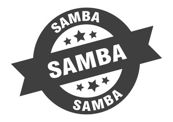 samba sign. samba round ribbon sticker. samba tag