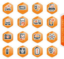 Electronic repair icons set