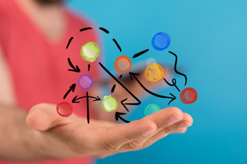 group of people talking in social network.