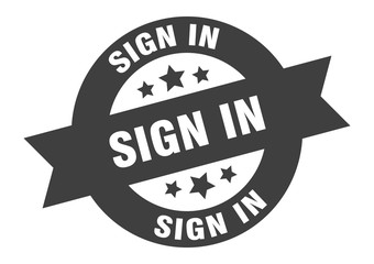 Fototapeta premium sign in sign. sign in round ribbon sticker. sign in tag