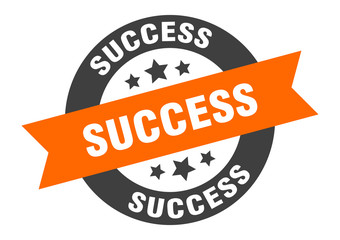 success sign. success round ribbon sticker. success tag